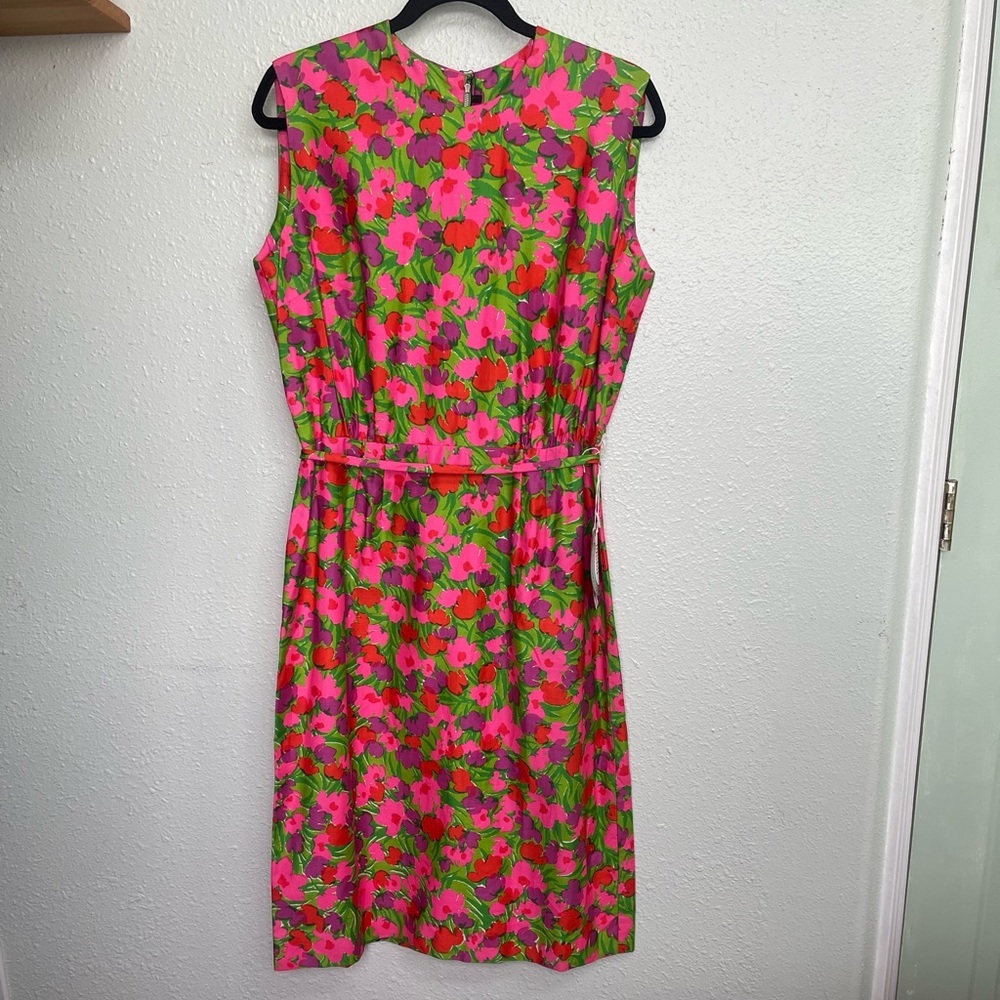 NWT Vintage 1960s bright floral dress by Forman and Gumner size 16